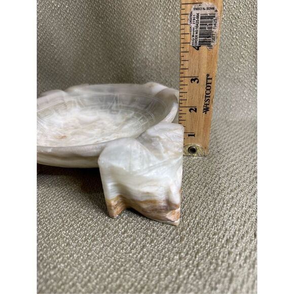 Vintage Carved Marble Mayan Aztec Design Cigar Ashtray Heavy Natural Stone - Picture 8 of 10